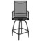 Merrick Lane Set of 2 Brett High Back Bar Height Swivel Patio Stools with Powder Coated Metal Frames and Textilene Upholstery